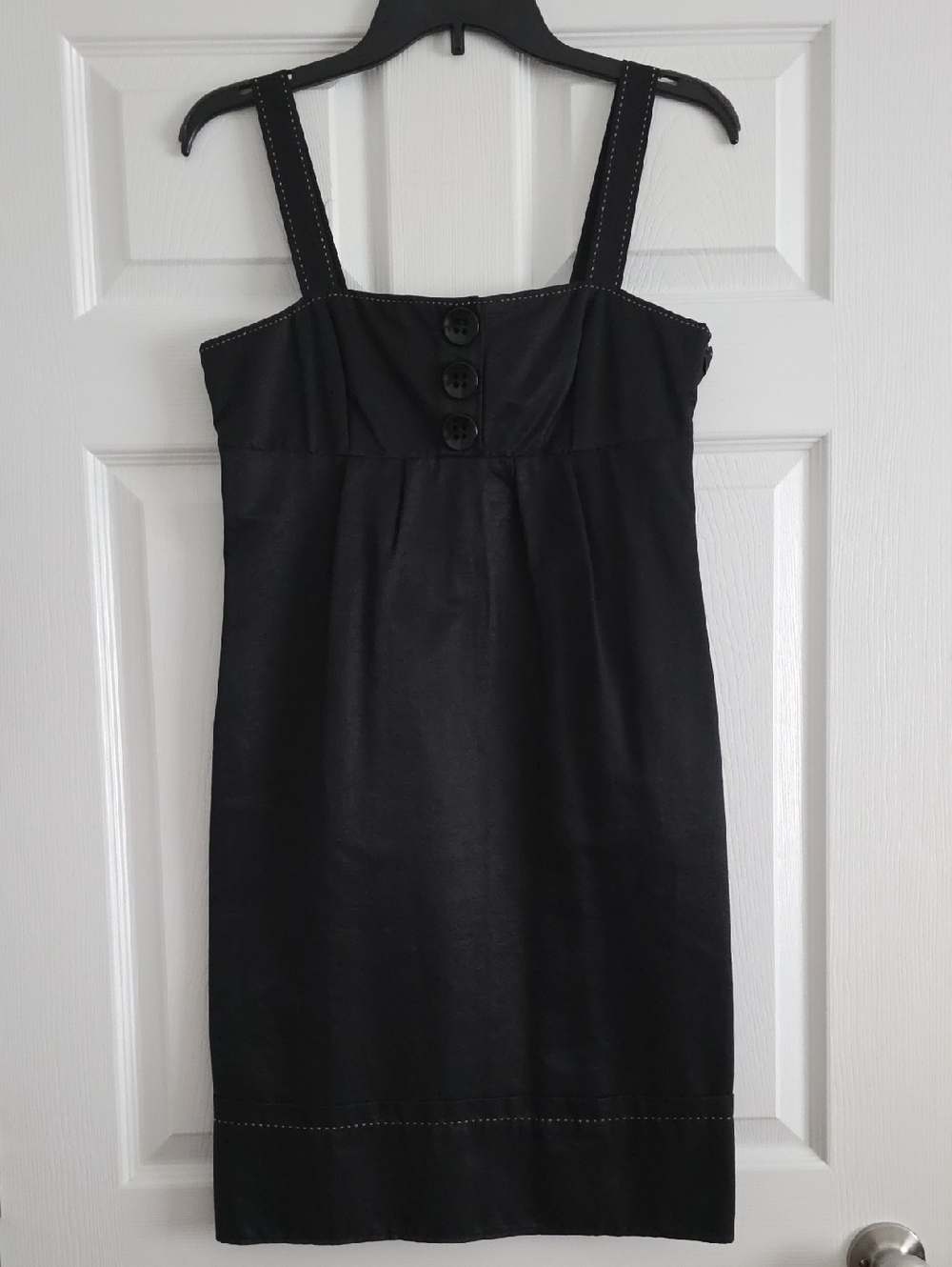 Promod Black Sleeveless Mini Dress with Button Front